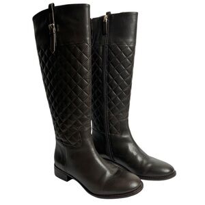 Talbots Brown Tamera Boot / Size 6.5 Quilted Leather Knee High